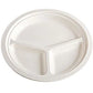 9" - 3 SECTION ROUND HEAVY MOLDED FIBER PLATES, 500 per case