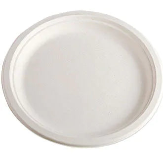 9" Round Plate | Compostable Sugarcane | 500 per case